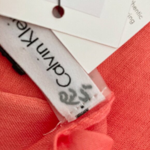 NWT Calvin Klein Dip Dye Rayon Scarf - Orange/Pink - Picture 11 of 15